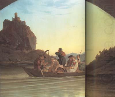 Adrian Ludwig Richter Crossing the Elbe in front of the Schreckenstein (mk10) china oil painting image